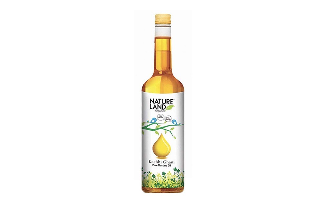 Natureland Organics Kachhi Ghani Pure Mustard Oil   Plastic Bottle  1 litre